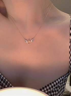 翅膀项链女锁骨链天使颈链简约