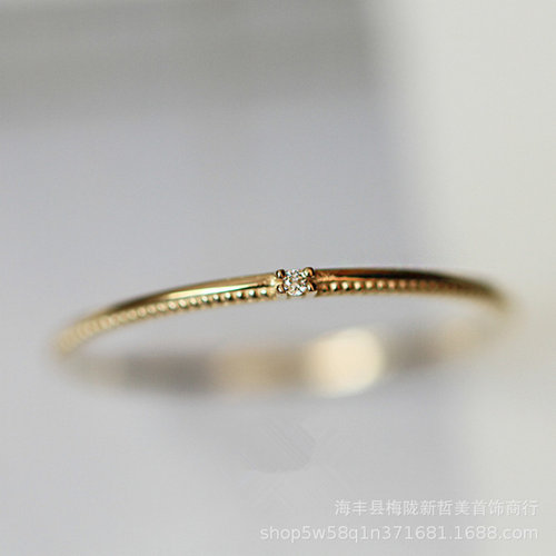 极简单粒锆钻基础款戒指女指环