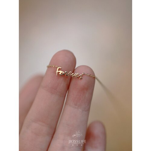 925纯银Forever英文字母项链女
