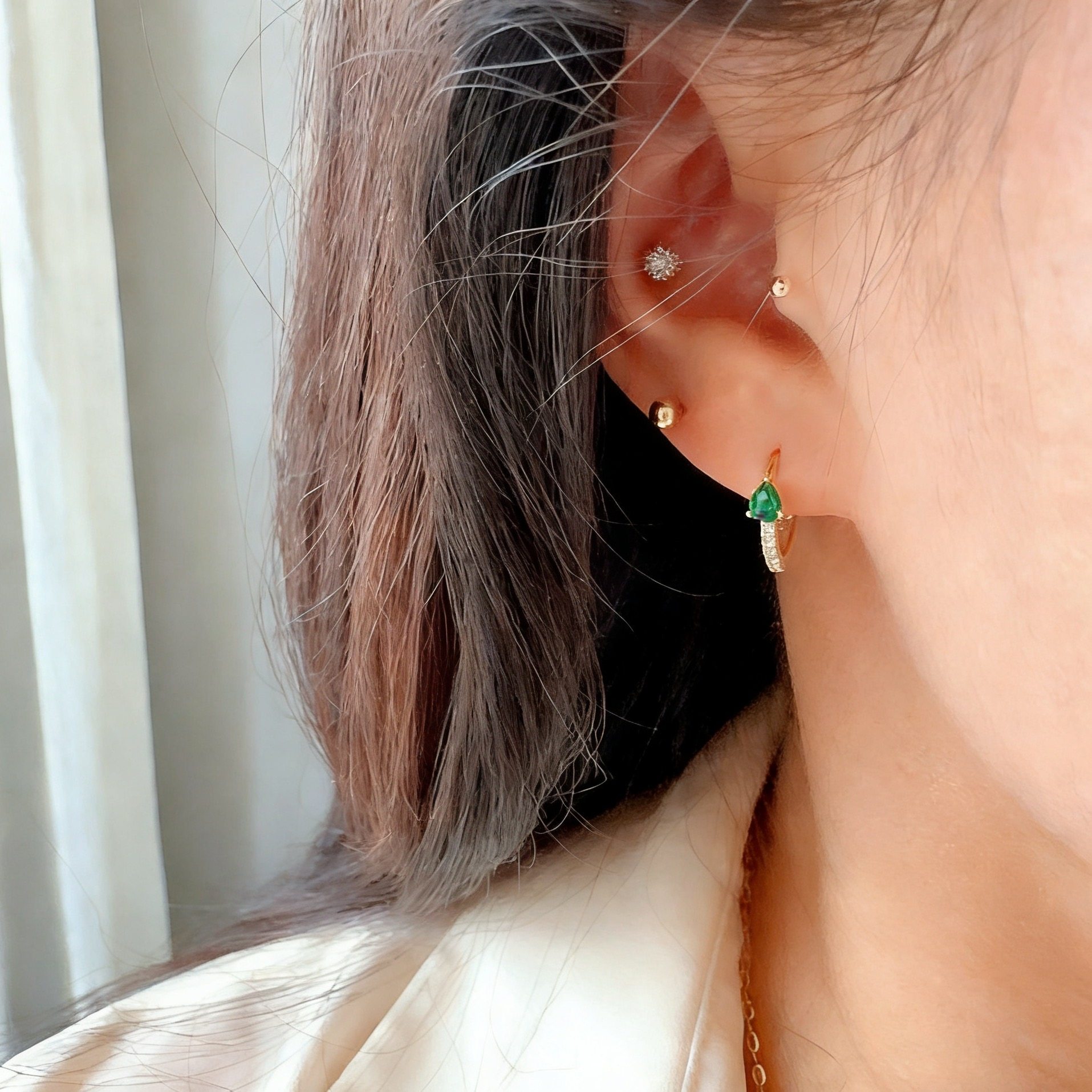 ROMANTIC纯银镀18K金耳环女排钻镶紫色绿色水滴耳扣耳圈耳饰复古,饰品/流行首饰/时尚饰品新,银饰耳饰,淘宝优惠券,粉丝福利购,淘宝优惠卷