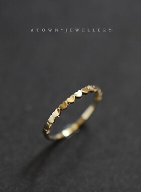 小爱心极纤细精致日系女戒尾戒指