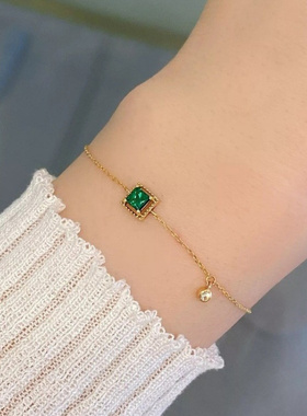 ROMANTICS925纯银镀18K金祖母绿