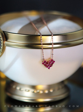 红宝石爱心法式高级气质锁骨链