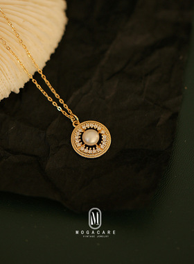 纯银复古项链女锁骨链气质宫廷风