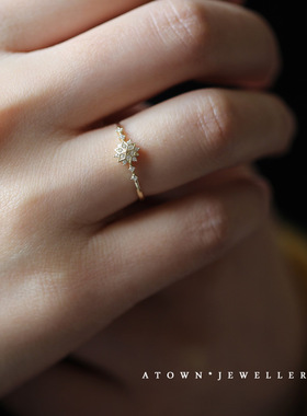 雪花戒指环精致通勤款简约百搭