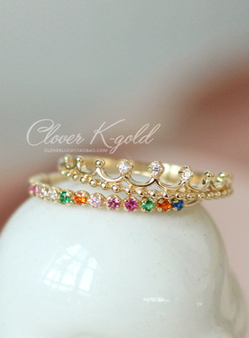 简约小清新彩钻皇冠指环戒指轻奢