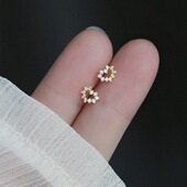 ROMANTIC925纯银迷你爱心耳钉女简约小清新气质小巧耳环耳饰品