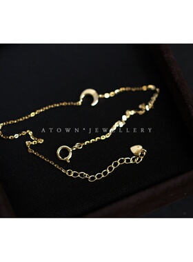 手链闪亮小月牙月亮百搭细手链女