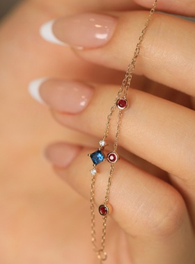 925纯银双层手链女简约百搭气质