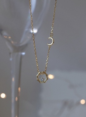 轻奢小众星星月亮项链锁骨链气质