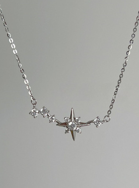闪钻星星吊坠项链女锁骨链设计感