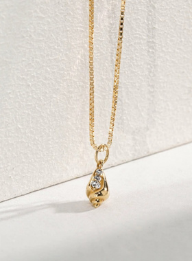 闪钻小海螺吊坠项链锁骨链迷你