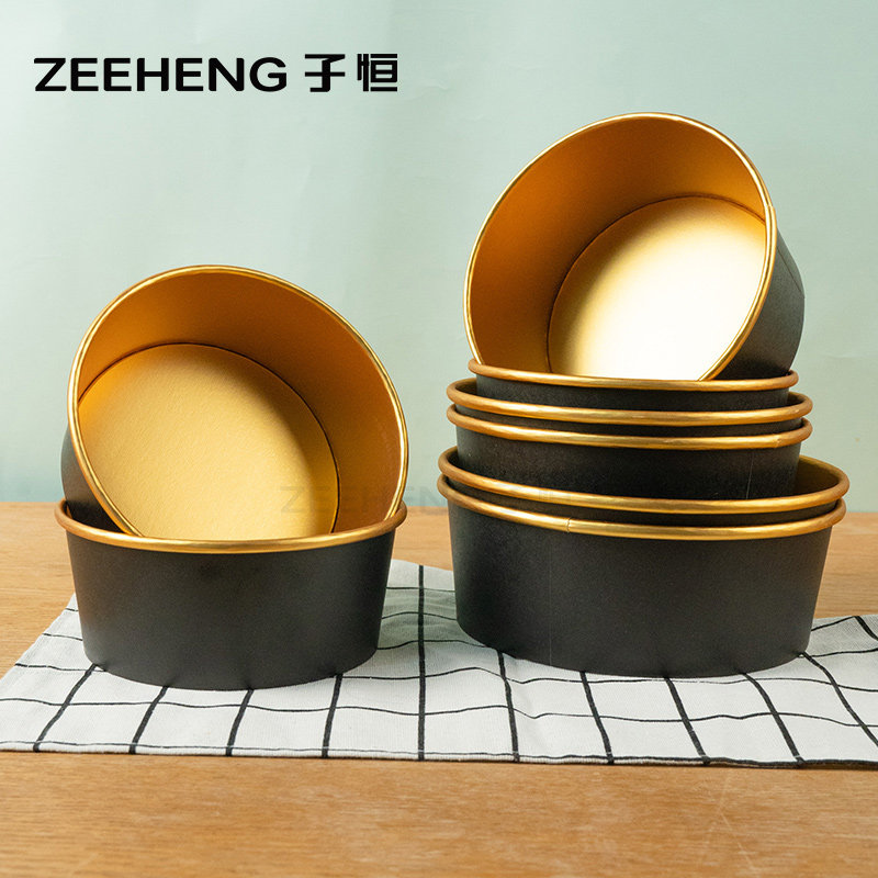 一次性金箔纸碗带盖外卖餐盒定制
