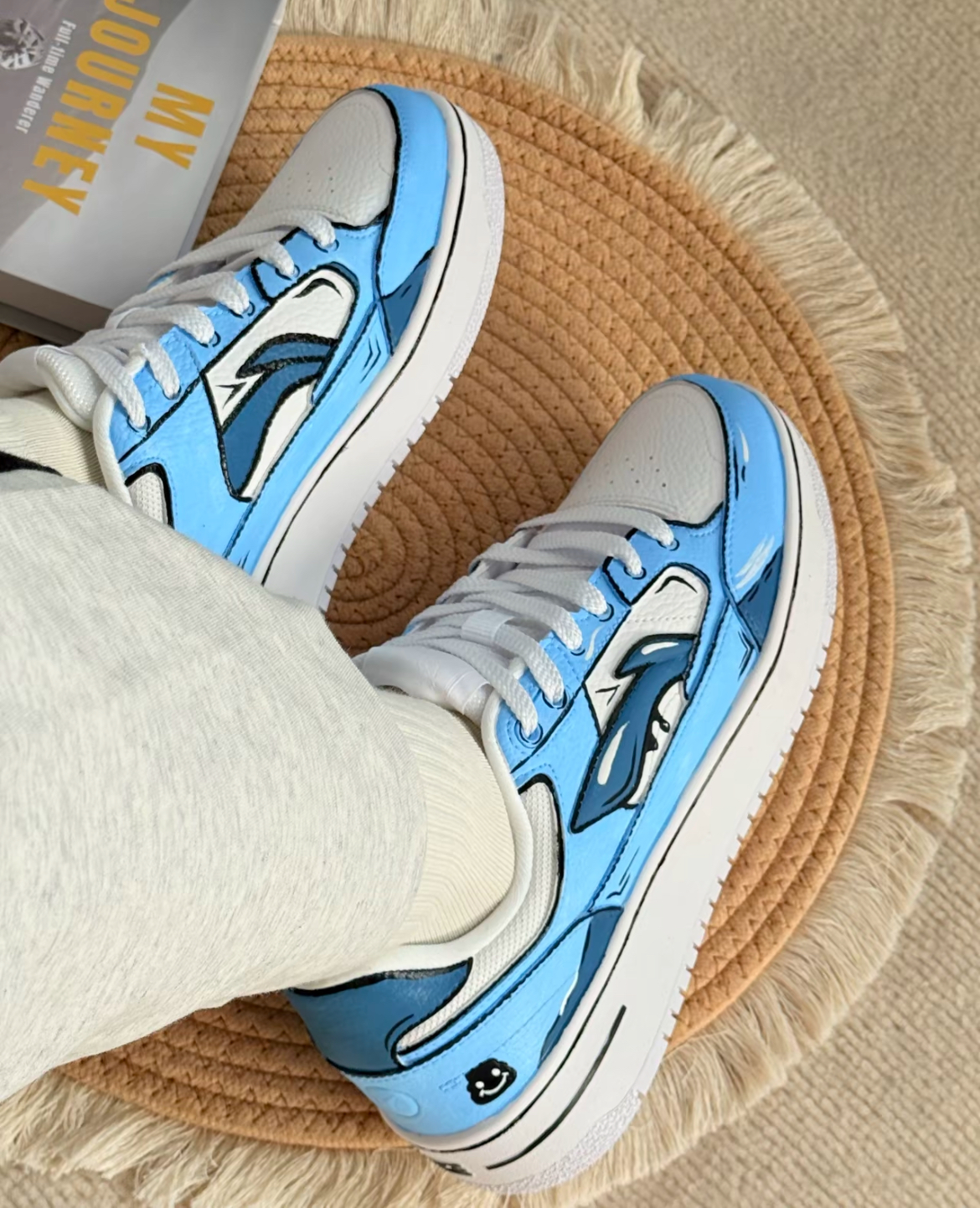 定制球鞋李宁天气之子二次元动漫经典百搭潮流耐磨低帮 板鞋蓝