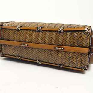 中式 竹编花器插花器 挂壁花蓝 居家装饰摆件竹编插花瓶u.