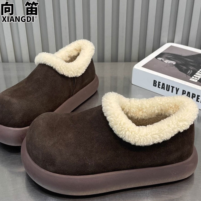 羊羔毛牛皮版大土豆毛毛雪地靴