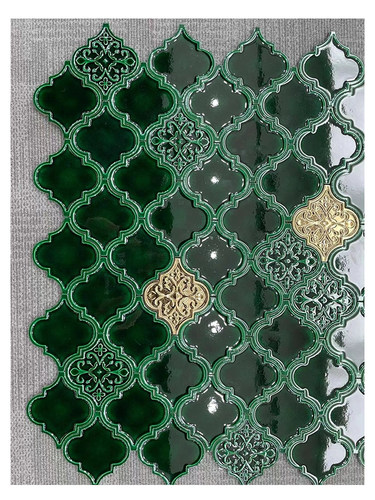 中古风吉祥寓意背景墙浴室瓷砖