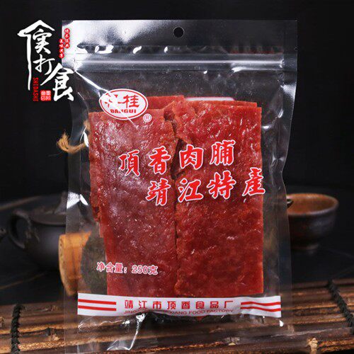 靖江特产肉类零食丹桂猪肉脯250g肉干付片顶香猪肉干原味副片包邮