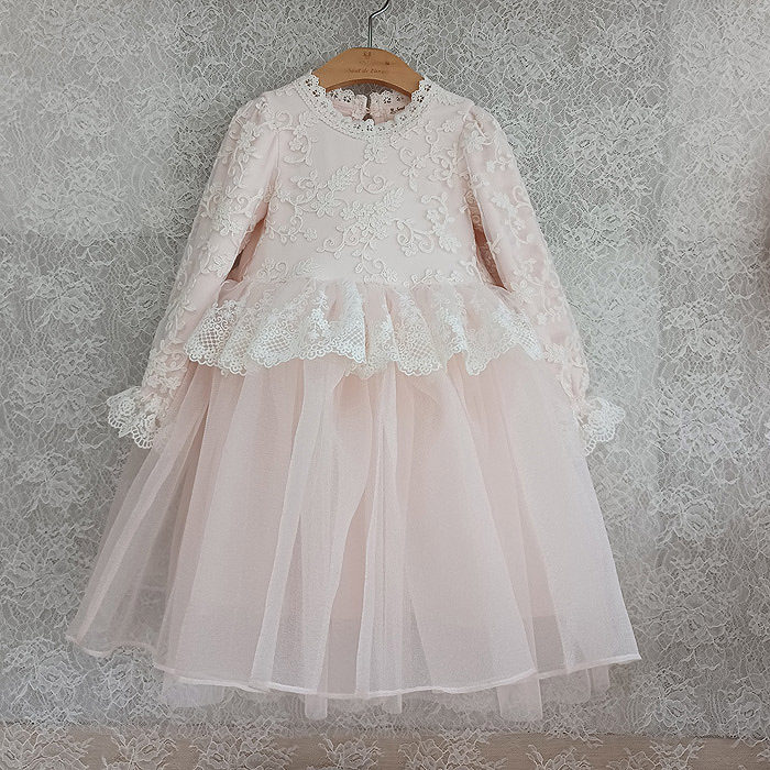 2024秋季韩国正品童装Saut de女孩白雪公主蓬蓬纱节日生日连衣裙