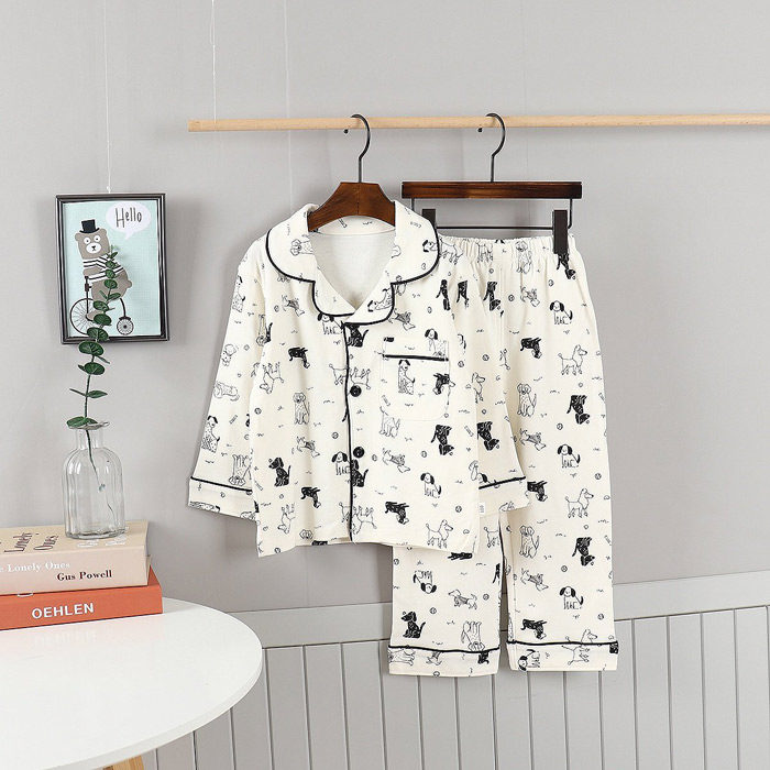 2025秋装韩国进口童装Tony男女童儿童宝宝卡通小狗睡衣家居服套装