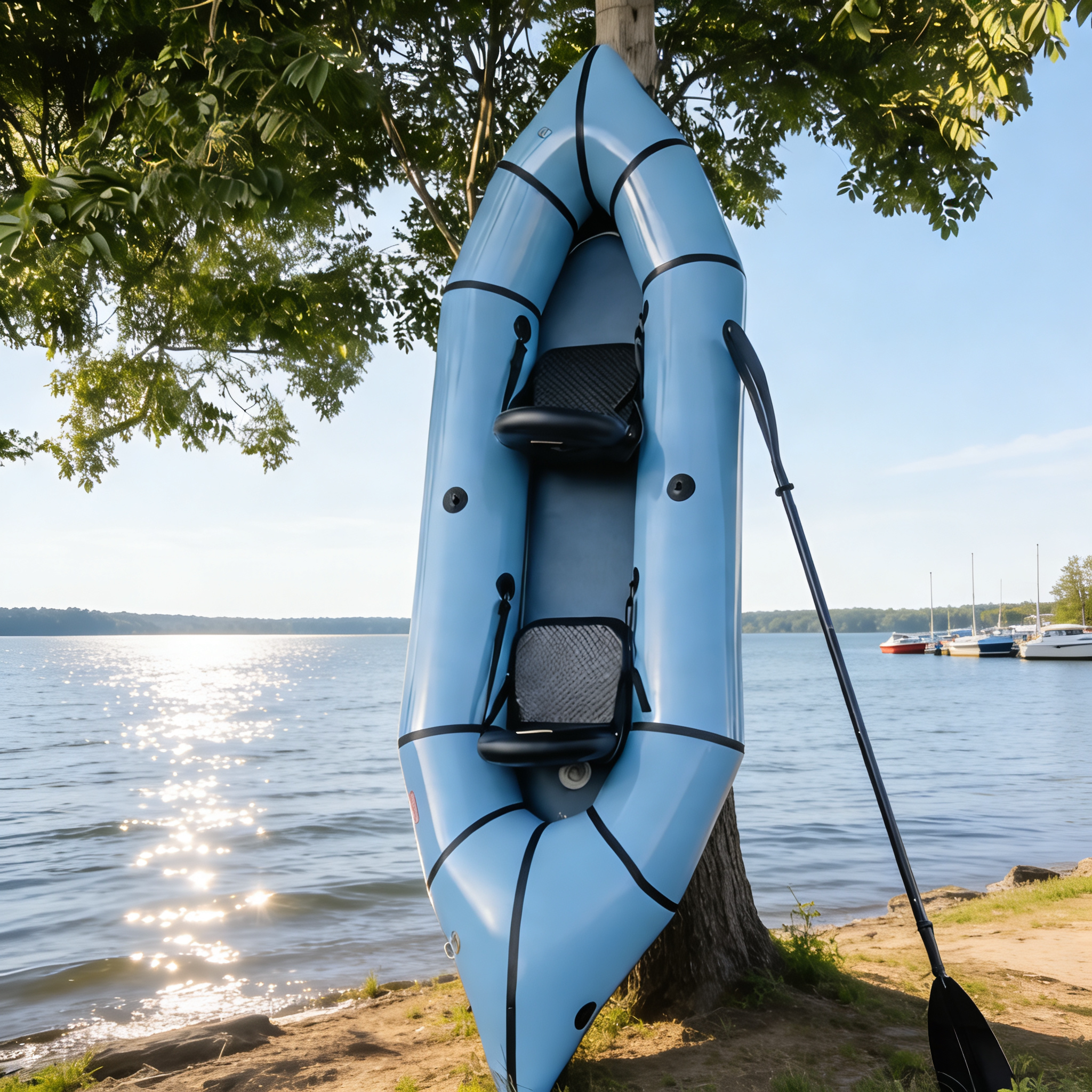 超轻便携中划背包船TPU可折叠超轻夜光发光网红拍照皮划艇橡皮船
