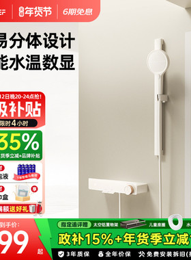 EFEF F02恒温数显花洒套装奶油风家用小户型浴室淋浴分体式花洒