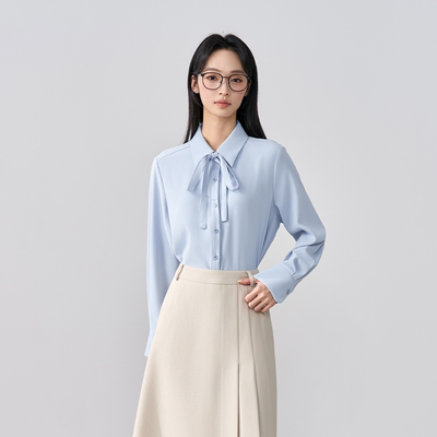 伯德小姐蓝色面试衬衫女