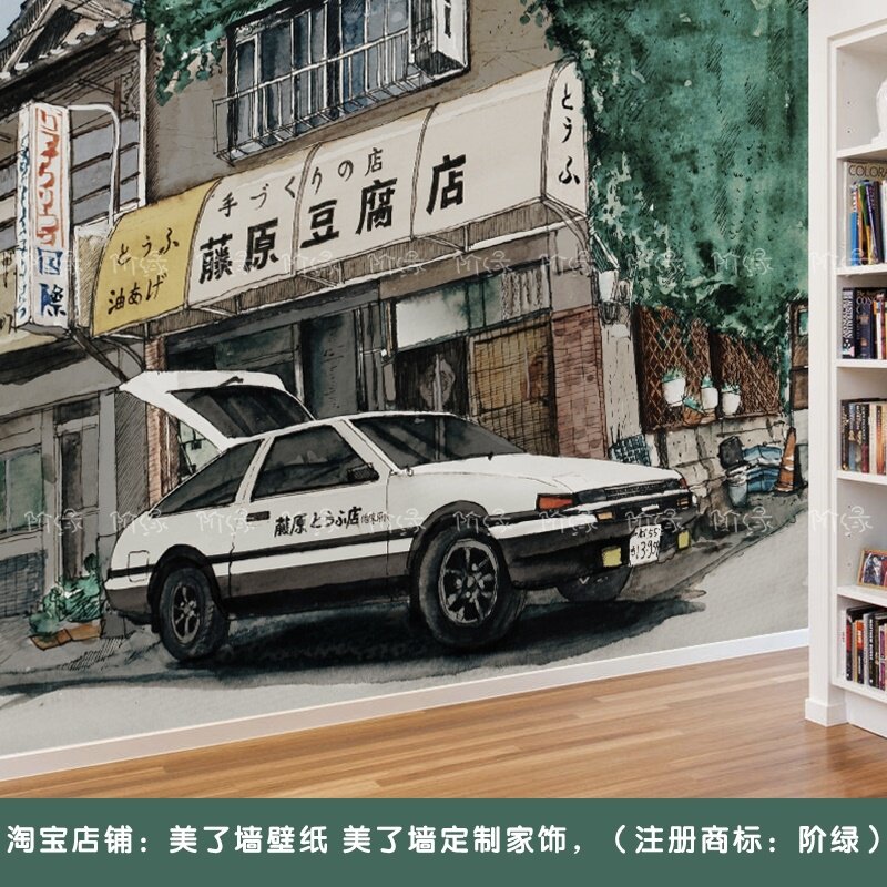 头文字d壁纸 藤原豆腐店定制装饰墙纸 ae86宿舍卧室经典日漫壁画