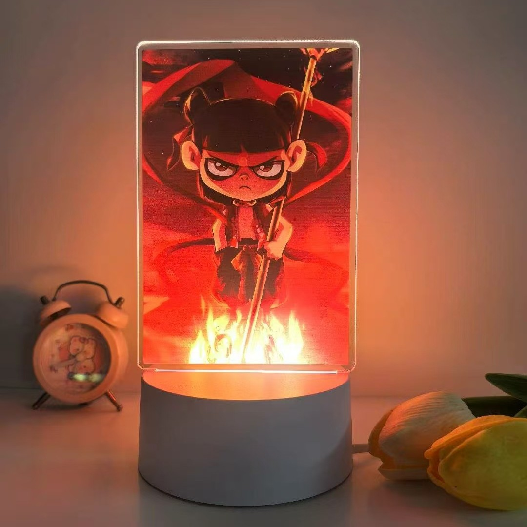 创意3D小夜灯活动礼品儿童礼物哪吒伴手礼亚克力跨境氛围投影台灯