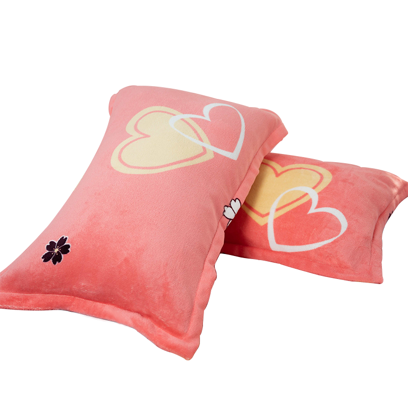 牛奶绒枕套一对装48cmx74cm男秋冬季单个人加厚珊瑚绒枕头芯套巾2