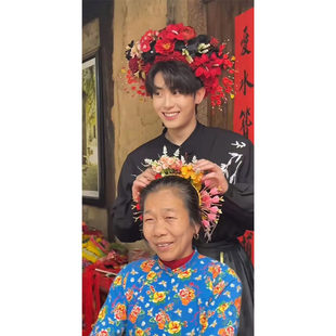 新中式男装盘扣立领衬衫外套男高级感簪花服装中国风古装唐制汉服