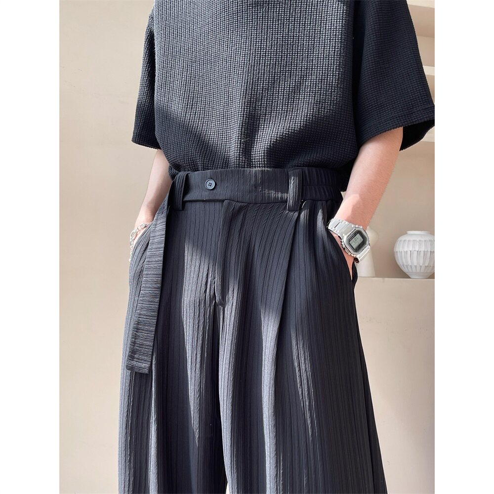 痞帅高级感肌理感裤子男夏天薄款直筒休闲裤宽松弹力显瘦冰丝西裤,男装,时尚防晒服,淘宝优惠券,粉丝福利购,淘宝优惠卷