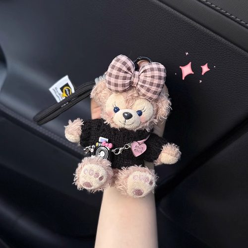 日本小香风相机雪莉玫挂件毛绒高级感小熊公仔包包挂饰钥匙扣