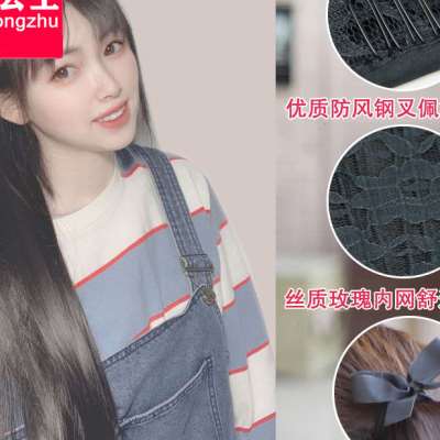 假发中长直发马尾女士绑带假辫子夏天清凉头发造型提升颜值甜美