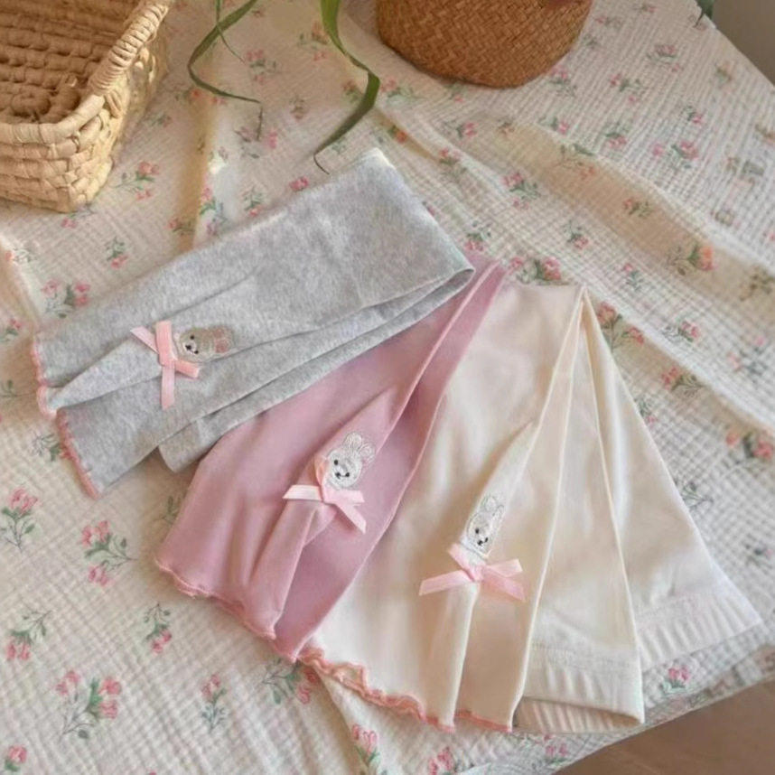 女童夏季韩版新款打底裤洋气儿童卡通蝴蝶结女宝宝百搭外穿裤子潮