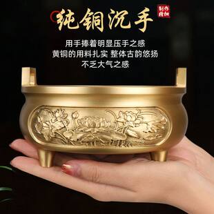 新款纯铜上香供奉香薰炉家用室内供佛观音仙家拜祖供神三足焚香炉