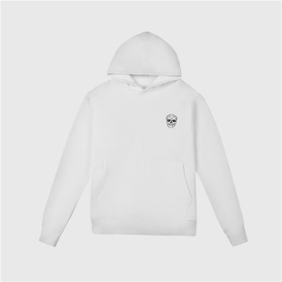 AMCR男生时尚 休闲百搭厚实棉绒100%纯棉运动卫衣白色