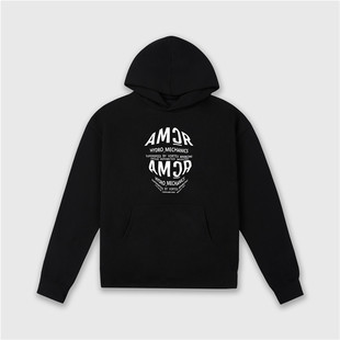 AMCR男生时尚 厚实棉绒运动卫衣黑色 休闲百搭同款