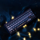 集一日月星辰主题键帽pbt热升华客制化键帽星空蓝色透光侧刻键帽