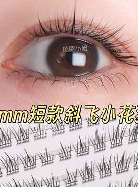 璐璐小姐｜10mm短款狐系假睫毛新手免胶自然斜飞婴儿弯小花狐2026