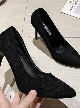 大码高跟鞋细跟尖头伪娘男用浅口舞台反串变装用品cd女装大佬单鞋