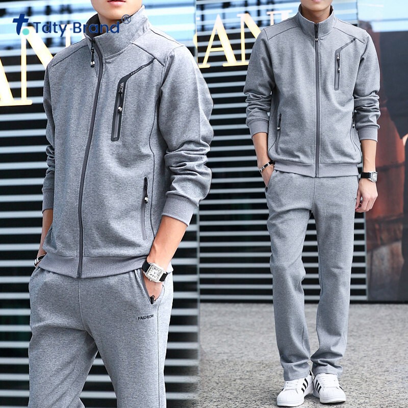 男士春秋冬季帅气卫衣休闲套装中年青年爸爸纯棉潮流运动服两件套