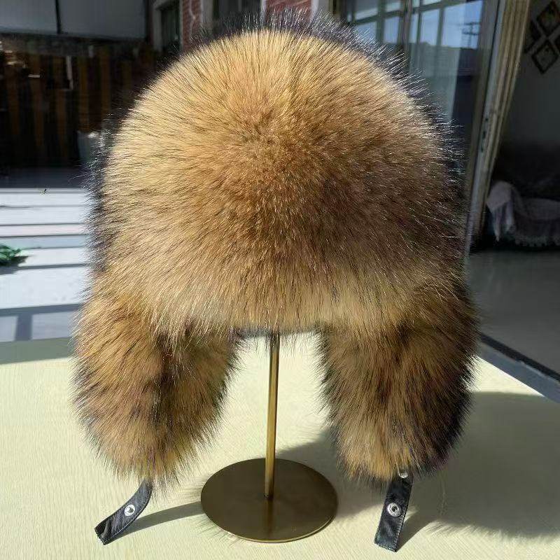 冬季仿貉子全毛加厚雷锋帽