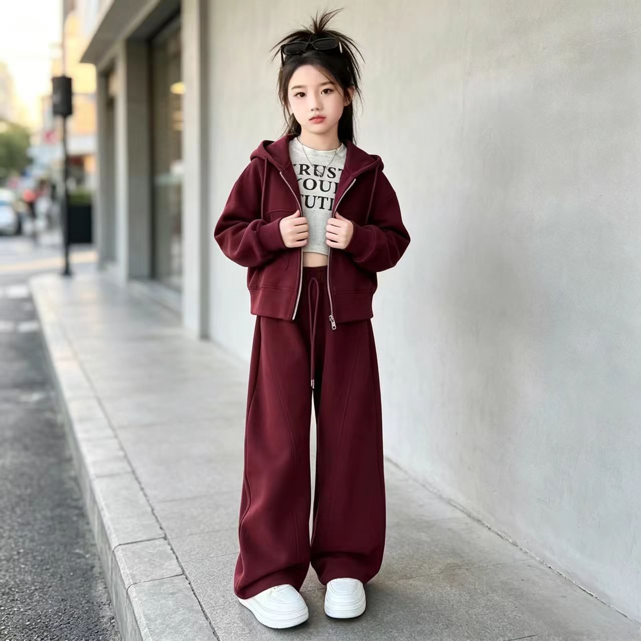 女童运动休闲风套装春秋季新款