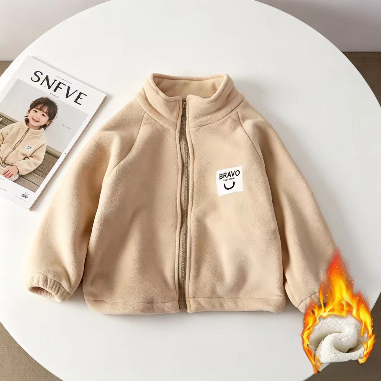 儿童冬季加绒加厚外套棉服