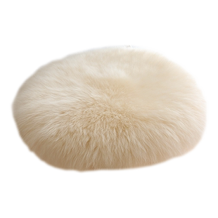 桓羊纯羊毛圆形坐垫方垫椅子垫化妆凳意式咖啡椅餐椅座垫卡座垫子