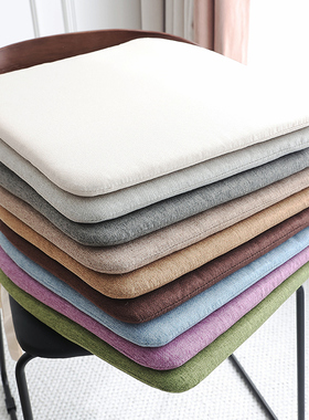 四季通用餐椅垫坐垫马蹄形椅子垫方垫圆形仿亚麻凳子垫棉麻坐椅垫