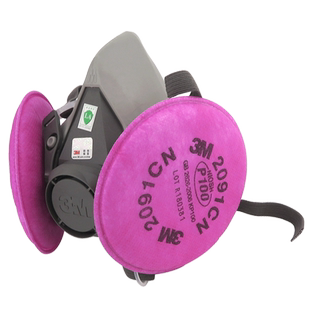 3M6200半面罩+2091CN滤棉电焊烟/核放射尘/玻璃纤维工厂车间防尘