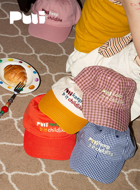 【明星同款】puui原创生活格纹鸭舌帽户外小众个性休闲棒球帽女