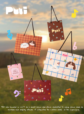 puui原创新款手提礼品袋可爱少女心高颜值节日送礼大容量纸袋ins